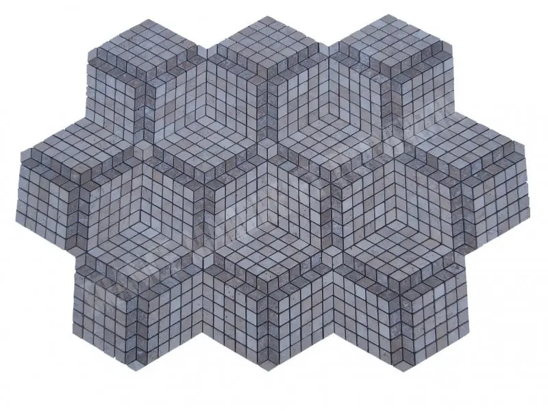 Travertin Classique - Noce Losange Tomette Model Mosaique 9 € HT - plaque.webp