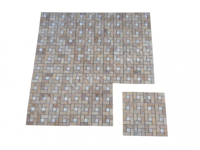 Travertin Jaune - Clasique Target Mosaique 1'er Choix Antique 19 € HT - plaque - 01.webp