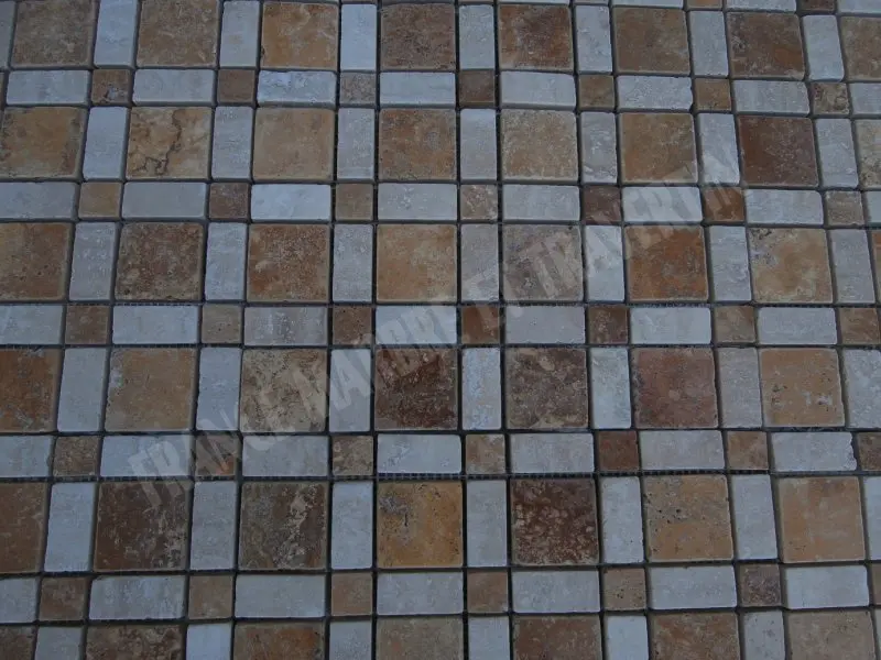 Travertin Jaune - Classique Mosaique Carré 1'er Choix Antique 19 € HT - plaque - 03.webp