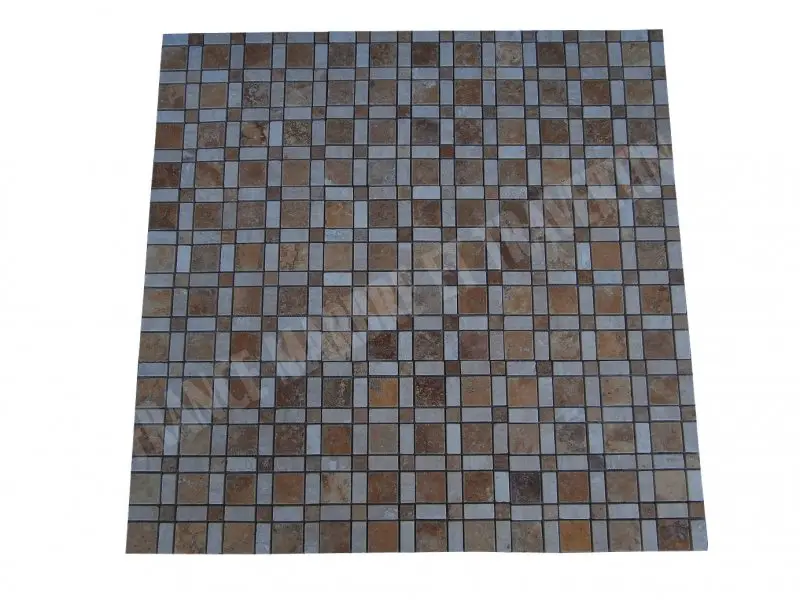 Travertin Jaune - Classique Mosaique Carré 1'er Choix Antique 19 € HT - plaque - 02.webp