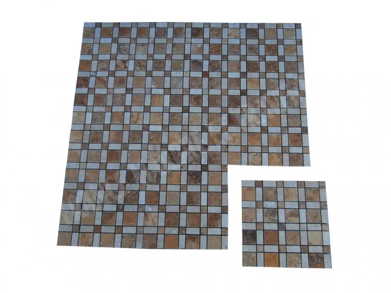 Travertin Jaune - Classique Mosaique Carré 1'er Choix Antique 19 € HT - plaque - 01.webp