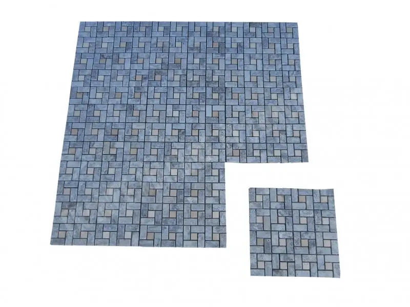 Travertin Gris Silver Grande Target Mosaique 1'er Choix Antique 19 € HT - plaque - 01.webp