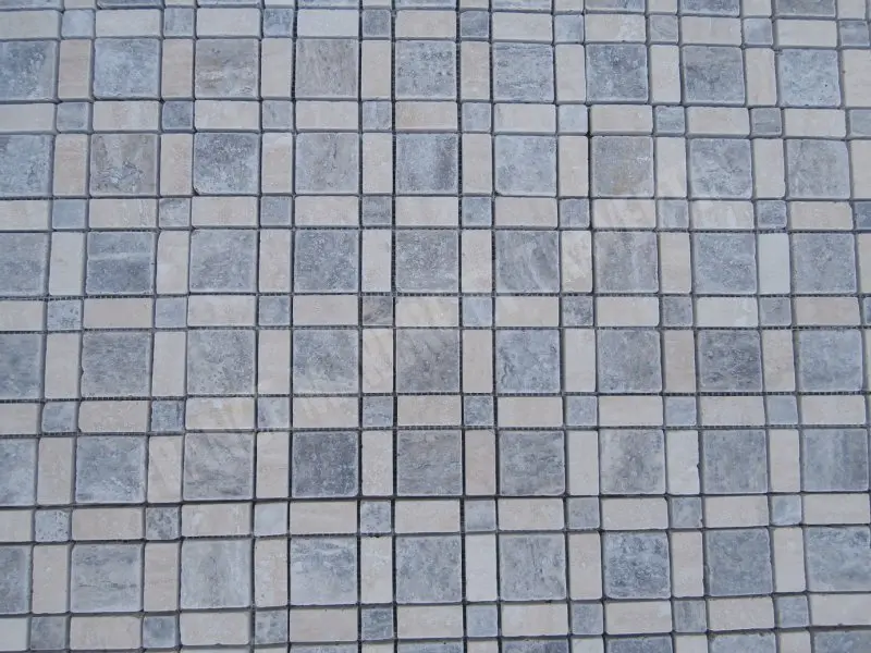 Travertin Gris Silver - Classique Mosaique 1'er Choix Antique 19 € HT - plaque - 02.webp