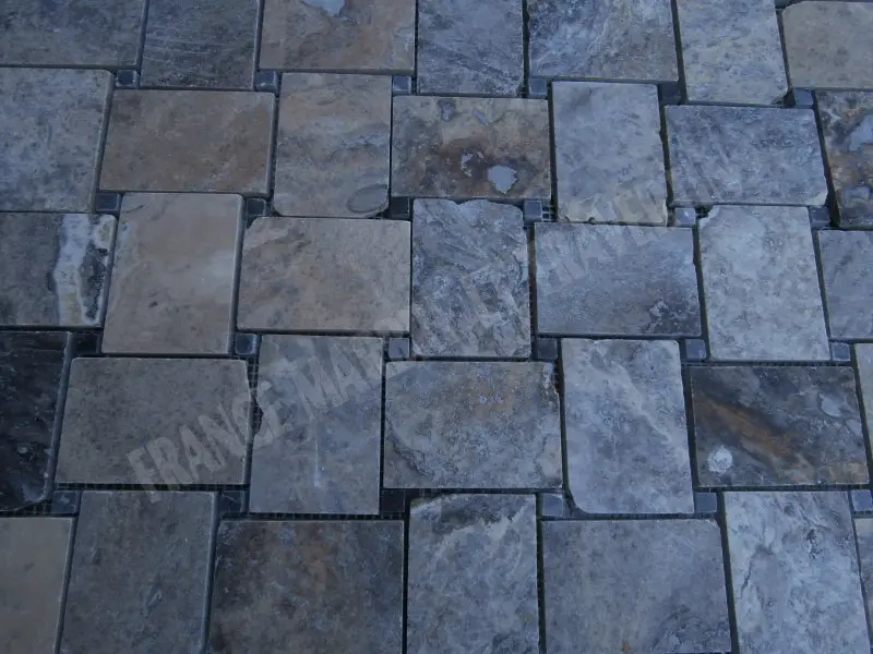 Travertin Gris Silver Adoucie 4,8 x 7,5 cm Rustique 7 € HT - plaque - 03.webp