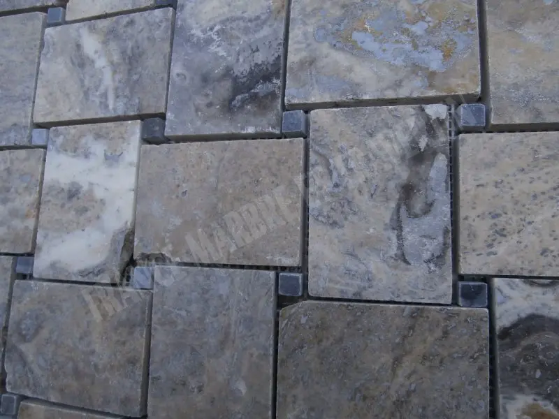 Travertin Gris Silver Adoucie 4,8 x 7,5 cm Rustique 7 € HT - plaque - 04.webp