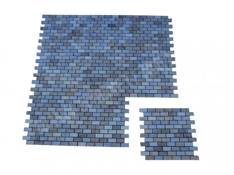 Travertin Mixte Mosaique 2,3 x 4,8 cm Brut scie  1'er choix 7 € HT - plaque - 03.webp