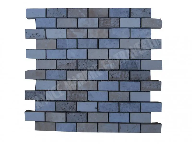 Travertin Mixte Mosaique 2,3 x 4,8 cm Brut scie  1'er choix 7 € HT - plaque - 04.webp