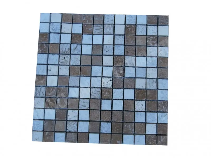 Travertin Mixte Mosaique 2,3 x 2,3 cm Brut scie - Adoucie 1'er choix 7 € HT - plaque.webp