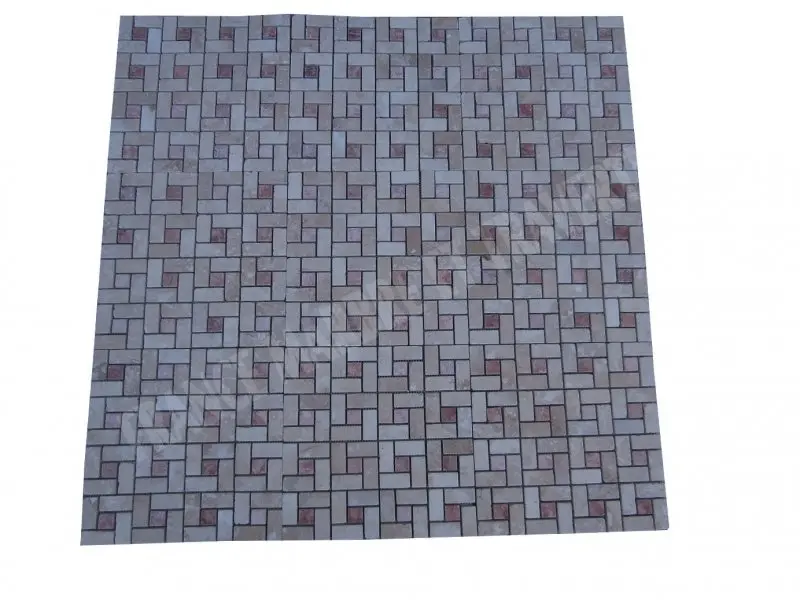 Travertin Classique - Rose Grande Target Mosaique Antique 1'er Choix  19 € HT - plaque - 02.webp