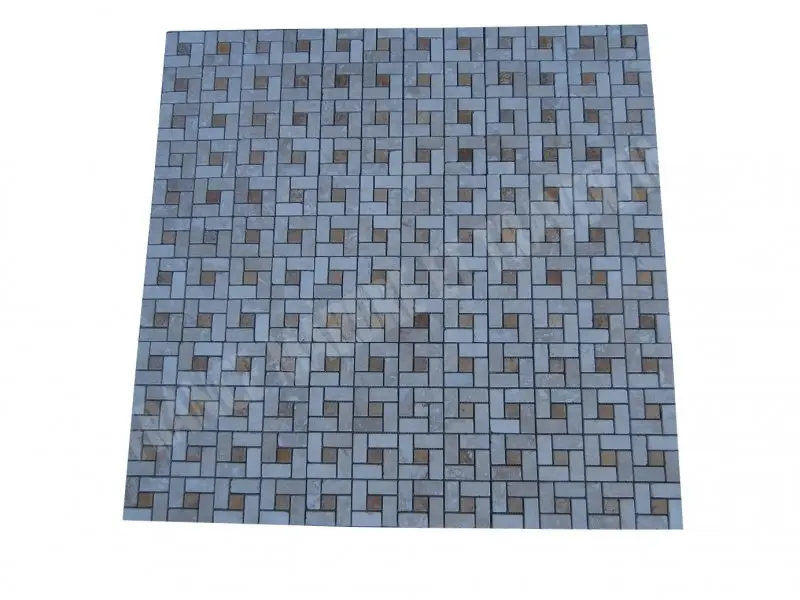 Travertin Classique - Jaune Grande Target Mosaique Antique 1'er Choix  19 € HT - plaque - 02.webp