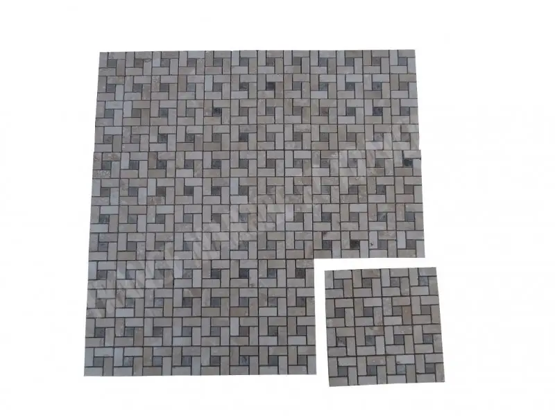 Travertin Classique - Gris Grande Target Mosaique Antique 1'er Choix  19 € HT - plaque - 01.webp