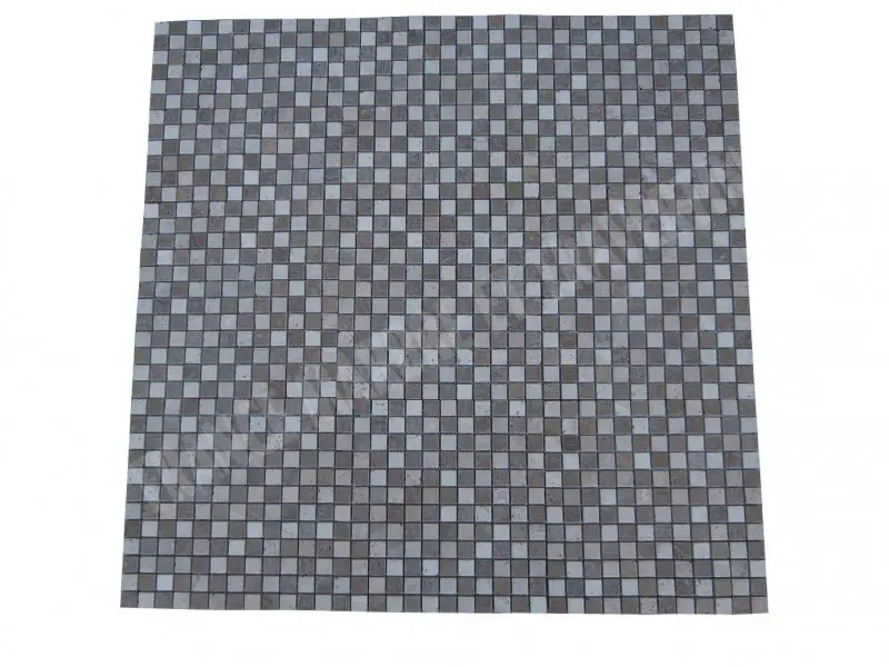 Travertin Classique - Noce Mixte Mosaique 2,3x2,3 cm Antique 1'er Choix  9 € HT - plaque - 02.webp