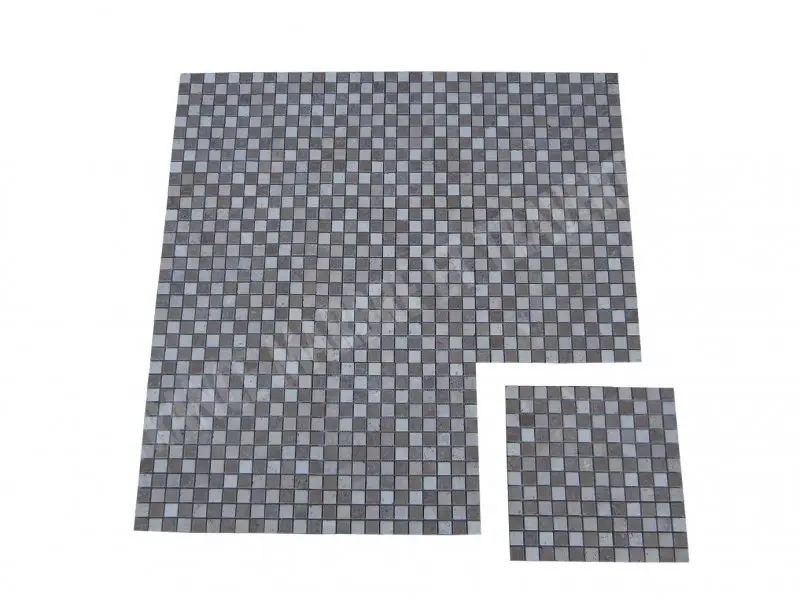 Travertin Classique - Noce Mixte Mosaique 2,3x2,3 cm Antique 1'er Choix  9 € HT - plaque - 01.webp