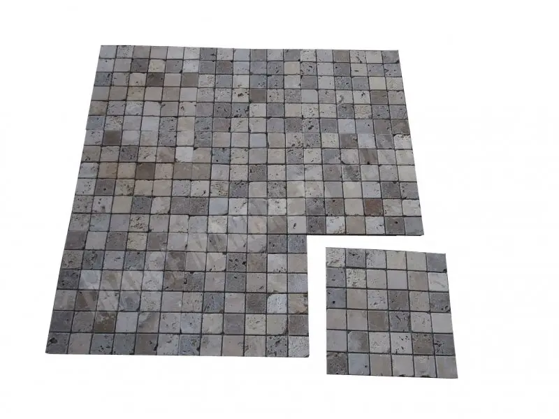 Travertin Classique - Noce Mixte 4,8x4,8 cm Antique Rustique 5 € HT - plaque - 01.webp