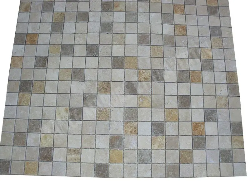 Travertin Mixte 4,8x4,8 cm Antique Mosaique 1'er Choix 7 € HT - plaque - 04.webp