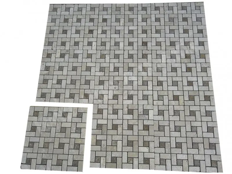 Travertin Classique Model Grand Target Mosaique 1'er Choix 19 € HT - plaque - 01.webp