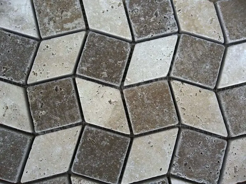 Travertin Classique - Noce Grand 3D Mosaique 1'er Choix 8 € HT - plaque - 03.webp