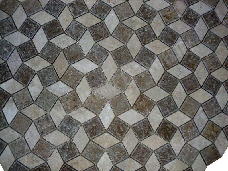 Travertin Classique - Noce Grand 3D Mosaique 1'er Choix 8 € HT - plaque - 04.webp