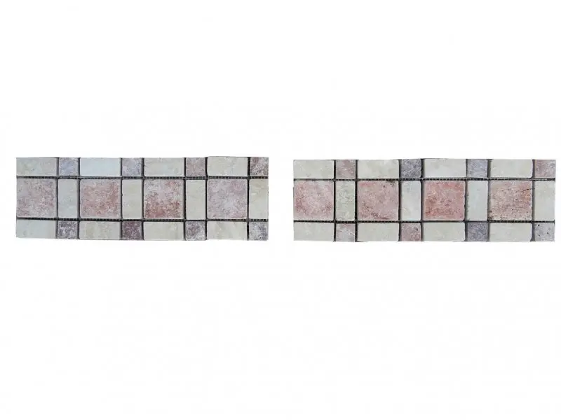 Travertin Rose - Classique Frises Carré Antique 1'er Choix 7 € HT - pièce - 01.webp