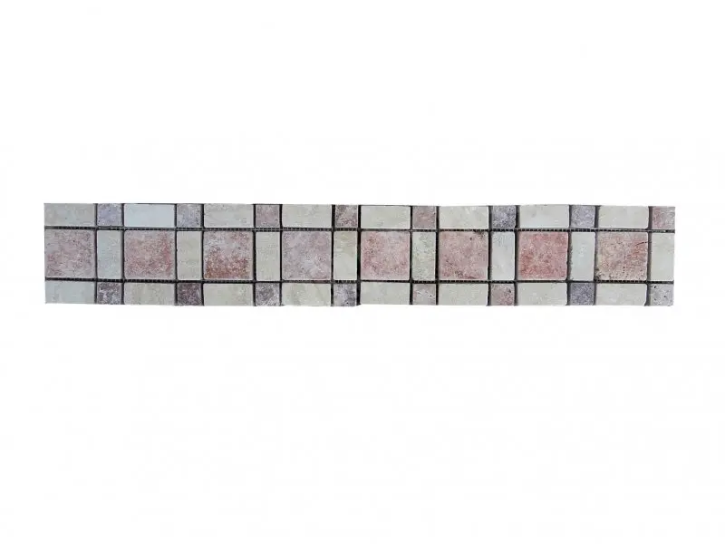 Travertin Rose - Classique Frises Carré Antique 1'er Choix 7 € HT - pièce - 02.webp