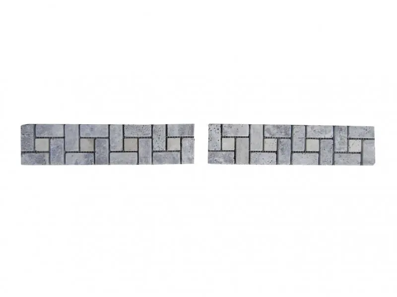 Travertin Gris Silver - Classique Grande Target Frises 1'er Choix Antique 8 € HT - pièce - 01.webp