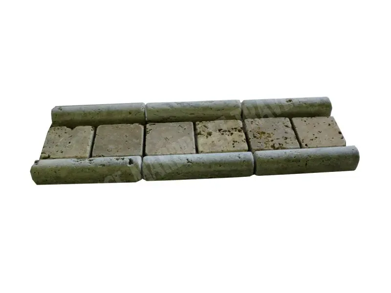 Travertin Frises Gris Mouleur 4,8x4,8 cm Jaune Antique 7 € HT - piece - 01.webp