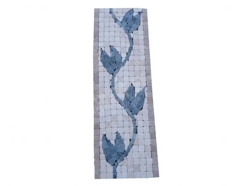 Travertin Mixte Frises Fleur Mosaique  1er choix 30,5x10x1cm Antique 15 € HT - pièce - 04.webp
