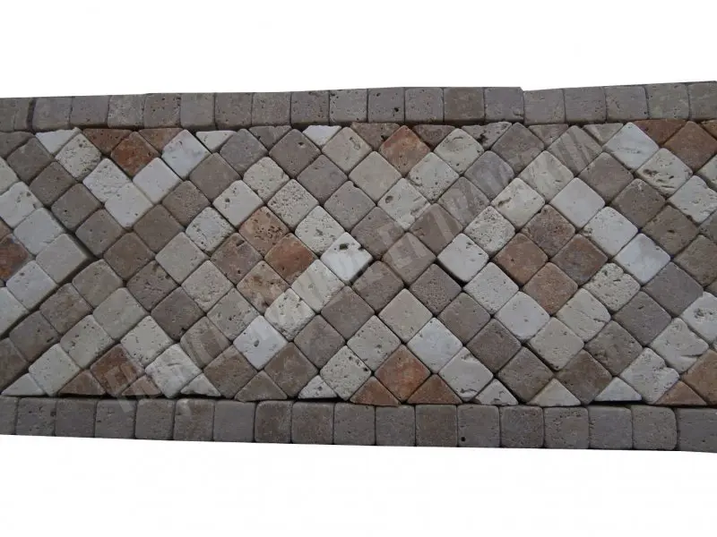 Travertin Mixte Mosaique Frises 28,5x9 cm Antique 14 € HT - piece - 04.webp