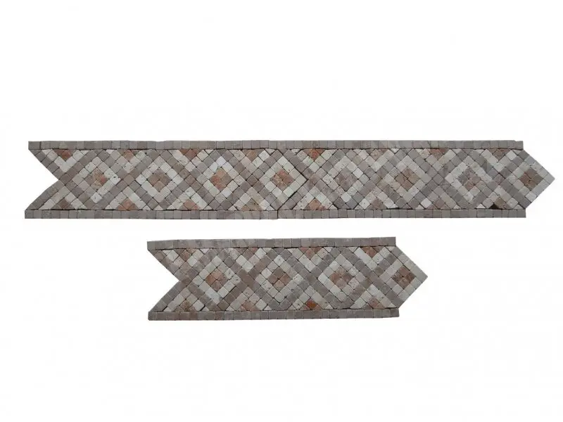 Travertin Mixte Mosaique Frises 28,5x9 cm Antique 14 € HT - piece - 02.webp