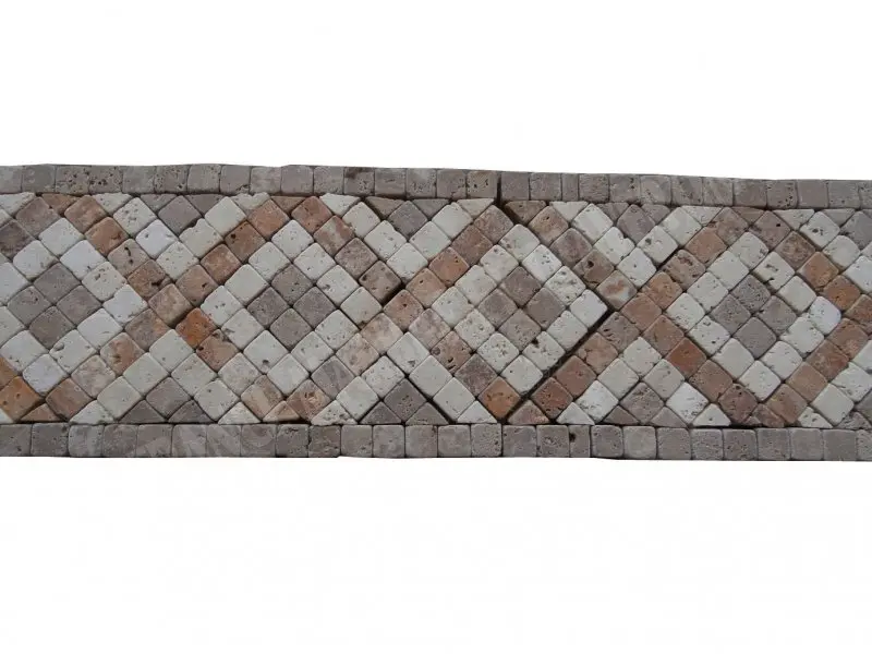 Travertin Mixte Mosaique Frises 28,5x9 cm Antique 14 € HT - piece - 03.webp