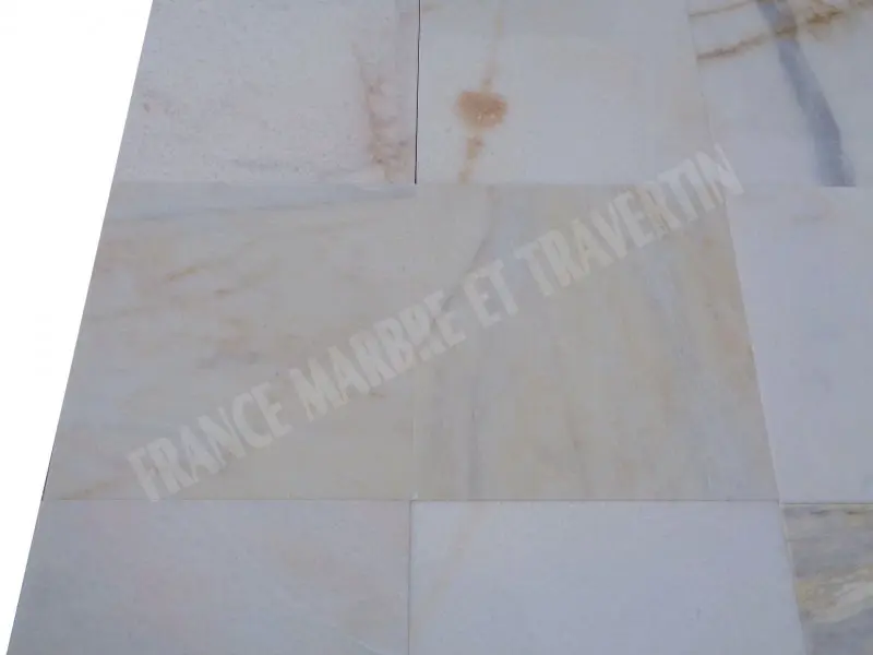Marbre Blanc Bianco Giallo 30,5x30,5x1 cm Polie Rustique 34 € HT - m² - 03.webp
