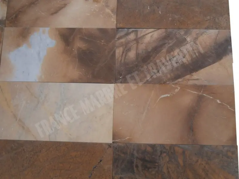 Marbre Jaune Picasso 20,3x40,6x1,25 cm Brossée Rustique 30 € HT - m² - 01.webp