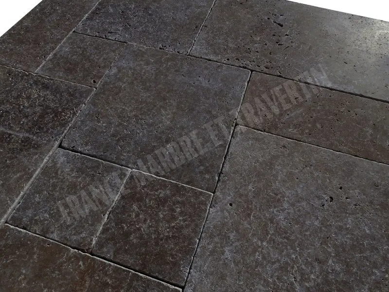 Travertin Noce Marron Opus Romain 2 cm Antique 1'er Choix 45 € HT - m² - 02.webp