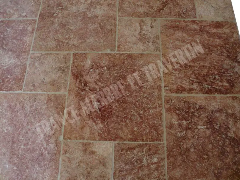 Travertin Rose Big Opus Romain 15 mm Antique 1'er choix 55 € HT-m².webp
