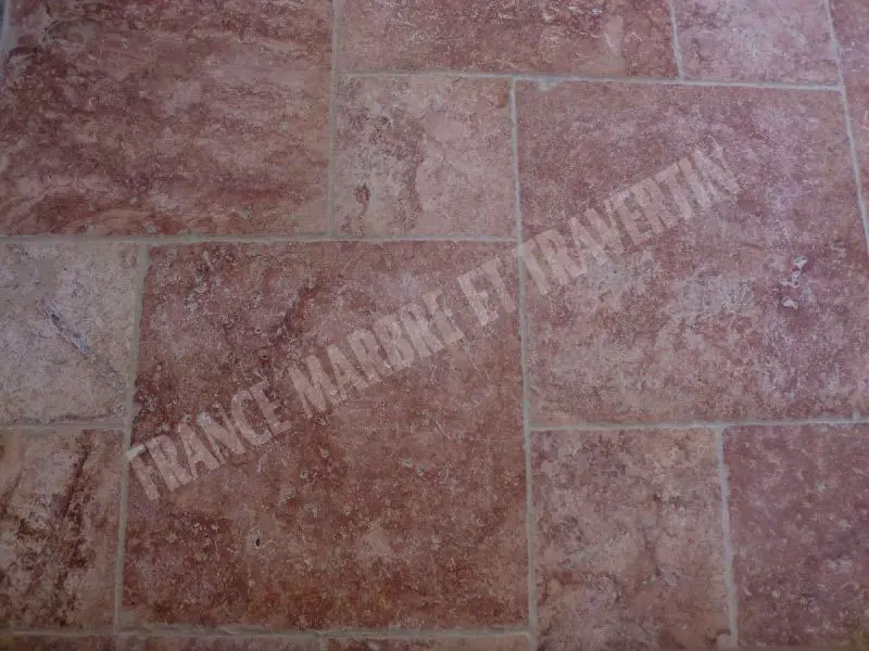 Travertin Rose Big Opus Romain 15 mm Antique 1'er choix 55 € HT-m² - 03.webp