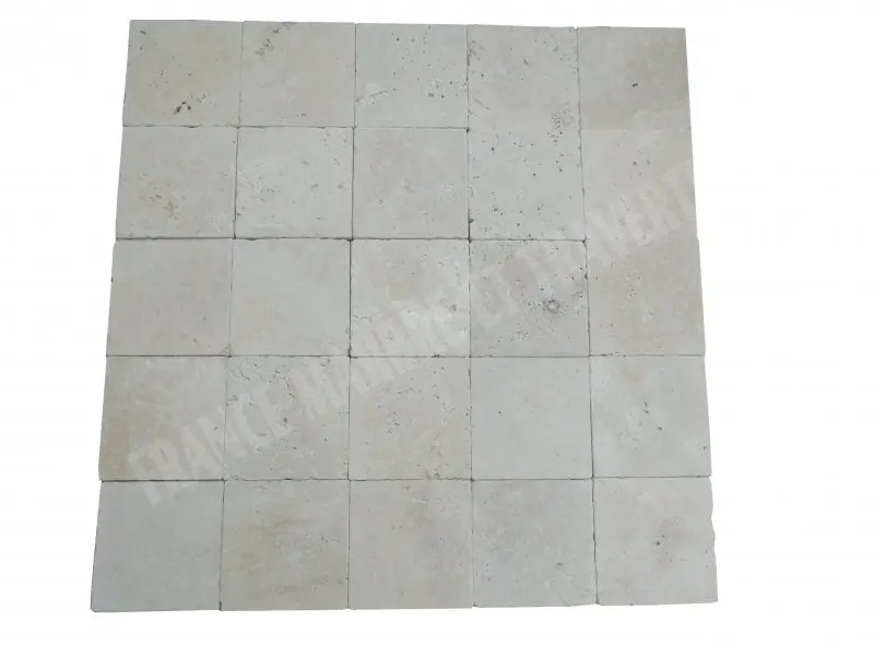 Travertin Beige Clair Pavé 15x15 cm 