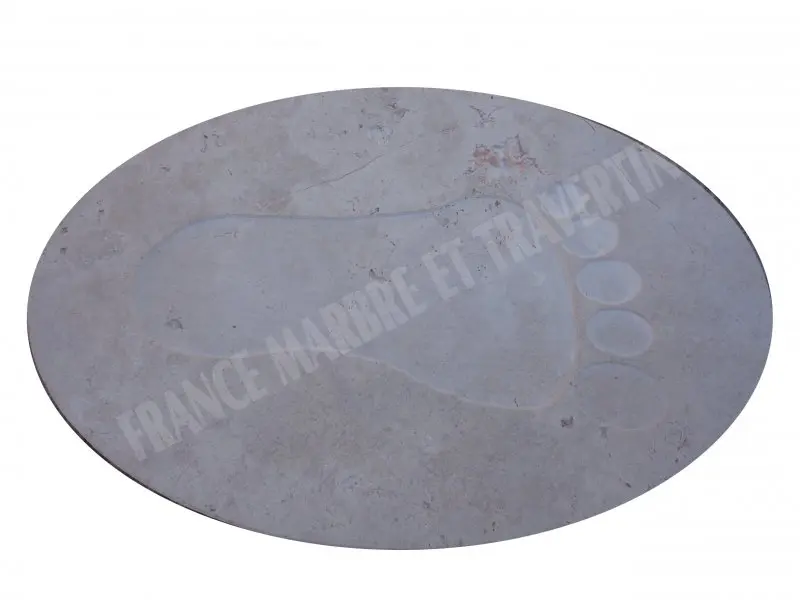 Travertin Beige Pas Japonais Ovale  