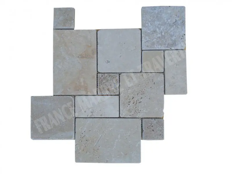 Travertin Beige Mosaïque Modèle Big Opus Romain 