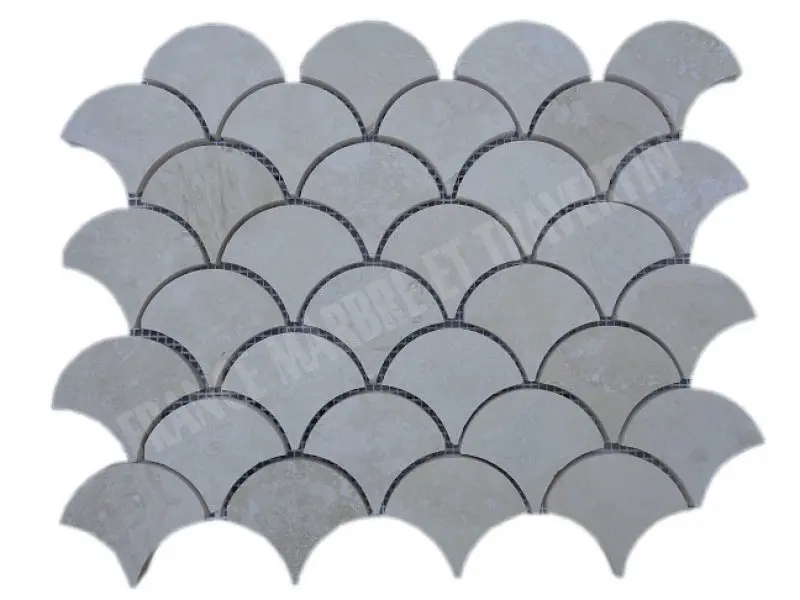 Travertin Beige Arabesque & Motif Mosaïque 31x25 cm 