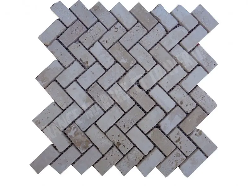 Travertin Beige Mosaïque Modèle Parquet 