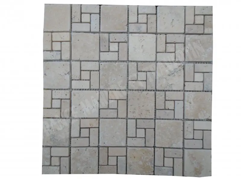 Travertin Beige Mosaïque Modelé Nice 