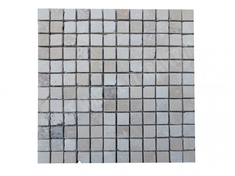 Travertin Beige Mosaïque Rébouche 2,3x2,3 cm 