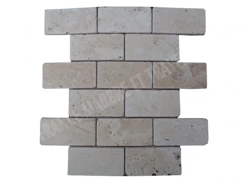 [1466] Travertin Beige Mosaïque 4,8x10 cm 