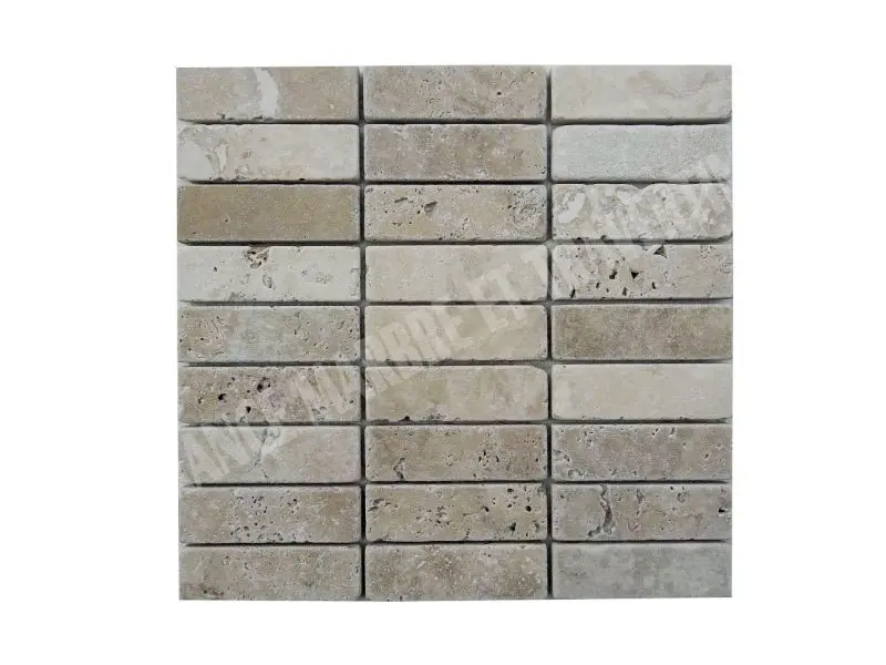 Travertin Beige Mosaïque 3x10 cm 