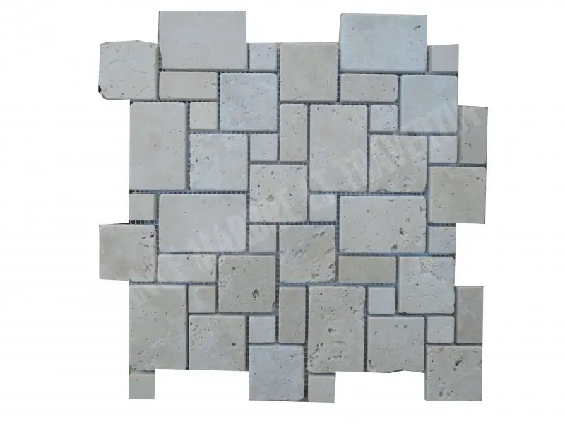 Travertin Beige Mosaïque Opus Romain 