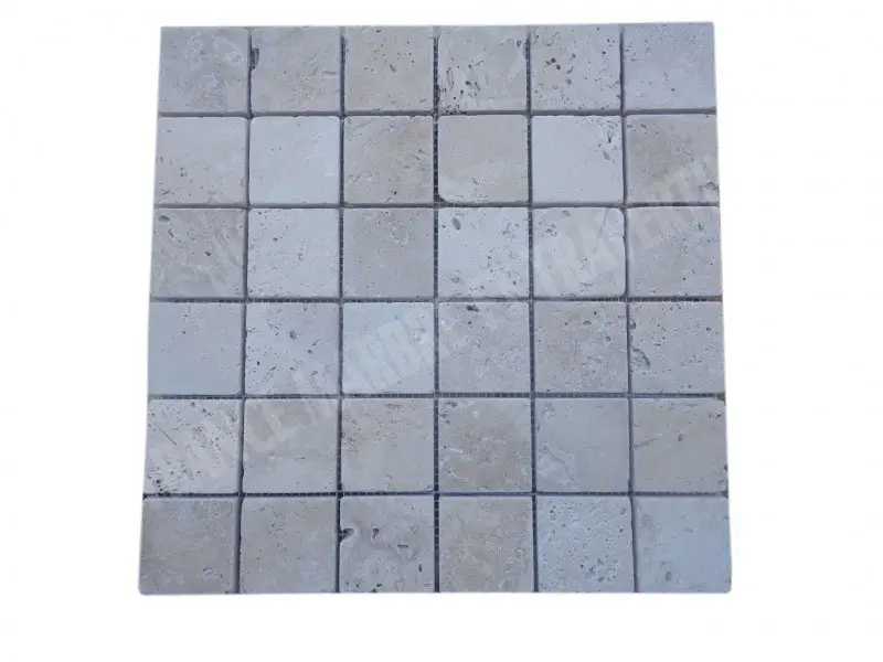 Travertin Beige Clair Mosaïque 4,8x4,8 cm 