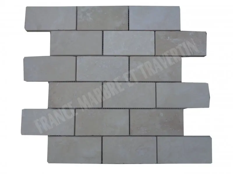 [2863] Travertin Beige Clair Mosaique 4,8x10 cm 