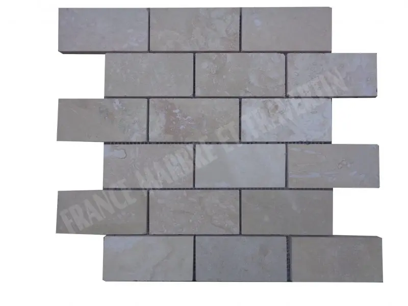 Travertin Beige Clair Mosaïque 4,8x10 cm 