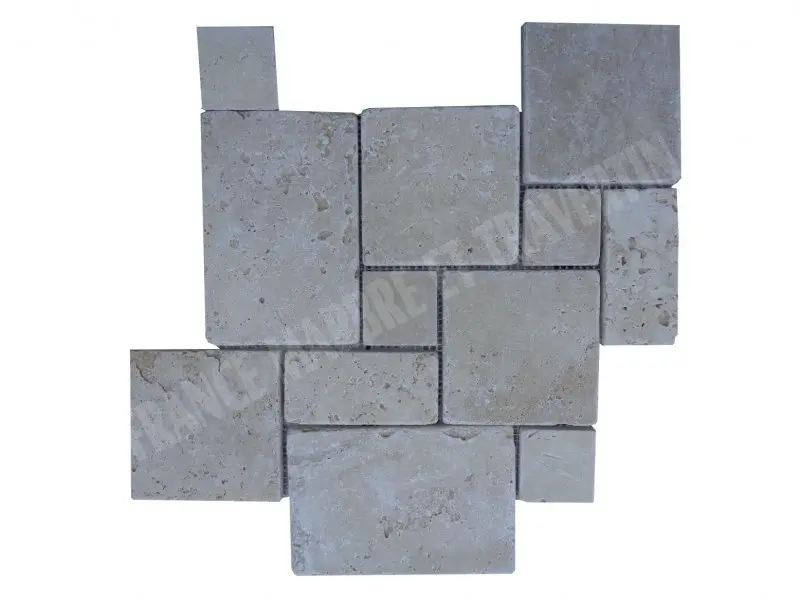 Travertin Beige Clair Mosaïque Big Opus Romain 