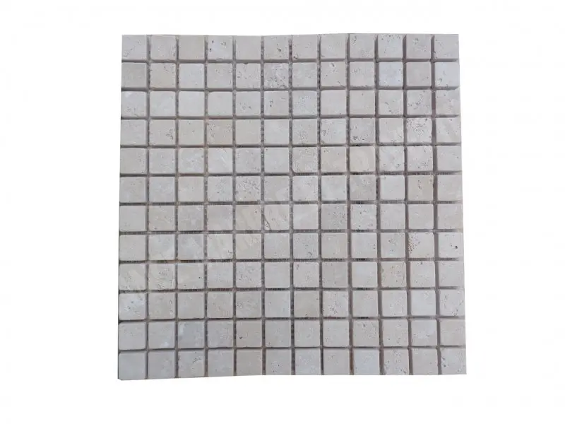 Travertin Beige Clair Mosaïque 2,3x2,3 cm 